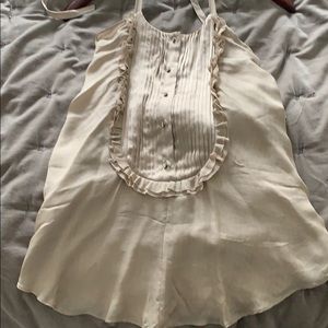 Pretty backless silk tuxedo blouse